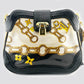LOUIS VUITTON WHITE MONOGRAM CHARMS LINDA ALLIGATOR TRIM CHAINS BAG
