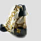 LOUIS VUITTON WHITE MONOGRAM CHARMS LINDA ALLIGATOR TRIM CHAINS BAG